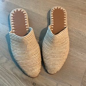 Brand new raffia mules from portugal. Hand made, size 7